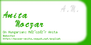 anita moczar business card